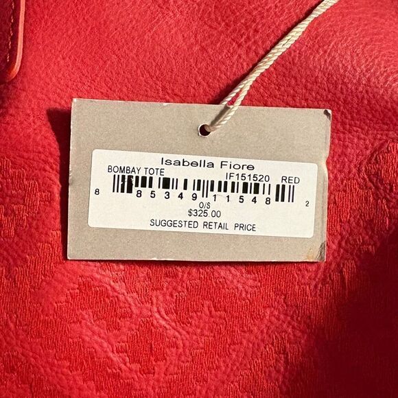 NWT Isabelle Fiore Bombay Tote Bag shoulder Bag Red Leather $325.00 - Picture 6 of 10
